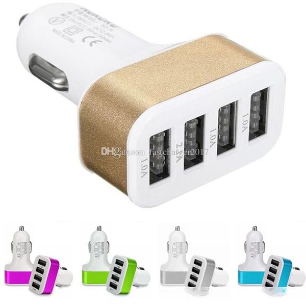 

4 usb ports 5v 4a car charger usb adapter chargers power socket for iphone samsung s8 s10 htc gps pc