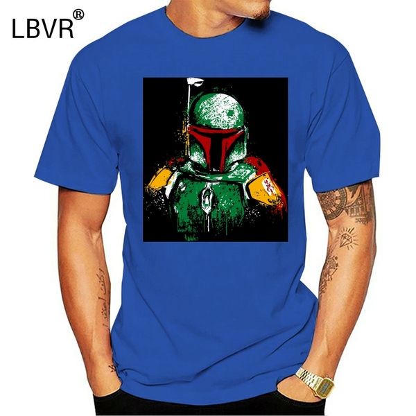 

boba fett distressed sumi e men's black t-shirt, wholesale tee custom environmental printed tshirt wholesale