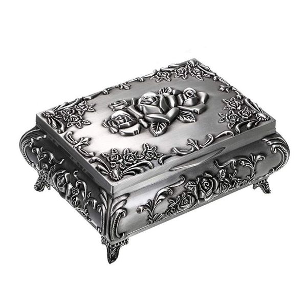 

2020 vintage metal jewelry box trinket jewelry storage for rings earrings medium, Pink;blue