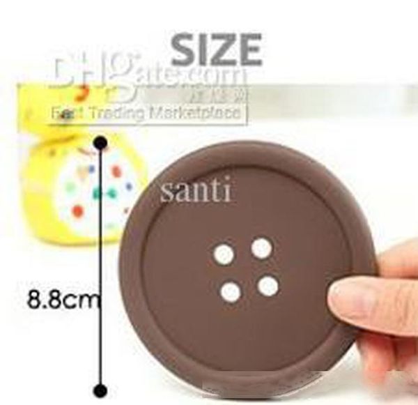 

sweet cup insulating pad, coaster fashion colourful button design japan style cartoon cup mat
