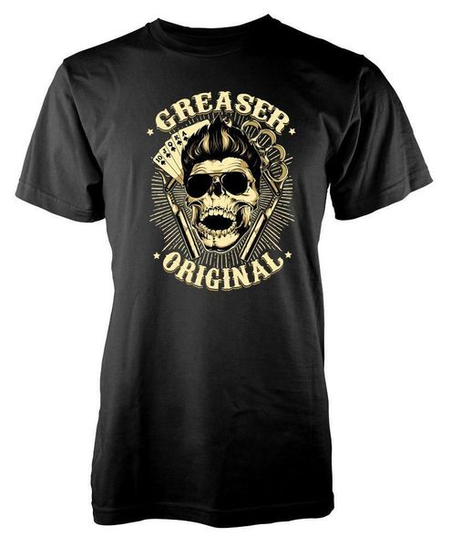 

greaser original cardn razor skull vintage sunglasses t-shirt sale men round neck cotton casual muscle t shirt