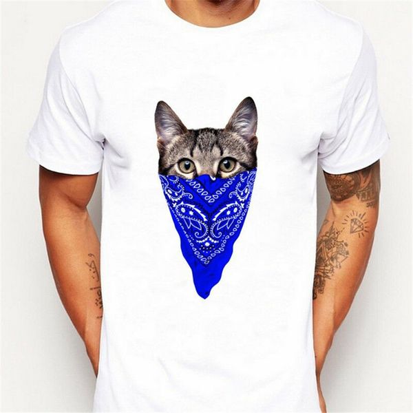 

кошка с шарф футболка 2020 новые мужчины лучшие футболки прекрасный мультфильм печати одежда новое охладить футболочку