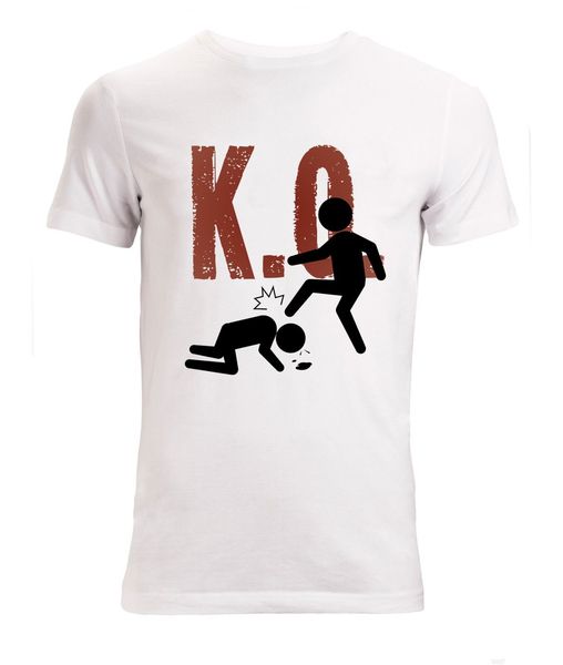 

2019 new summer men fashion k. o. funny combat slogan men's (woman's available) t shirt white tee shirt