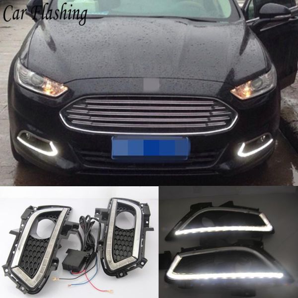 

drl for mondeo fusion 2013 2014 2020 2020 daytime running light led fog head lamp cover styling white daylight ship