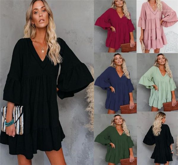 

рукав осень женщины дизайнерская одежда элегантный повседневная женская сыпучие платья ruffle лоскутная кисточкой платья женщин sexy v шеи f, Black;gray