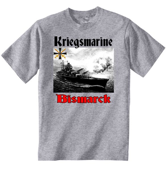 

kriegsmarine бисмарк - новая графика изумительной серый tshirt- s-m-l-xl-xxl