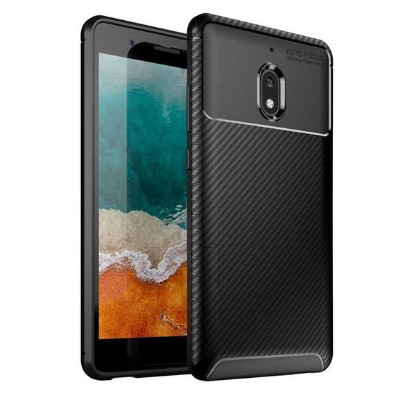 

tpu phone cover carbon fiber shock-proof phone case frosted concise mobile phone protective back cover for nokia 2.1