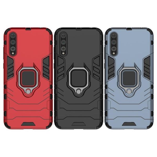 

3d 360 degree full body protection pc phone cases shockproof armor case with finger ring holder for huawei enjoy 10s