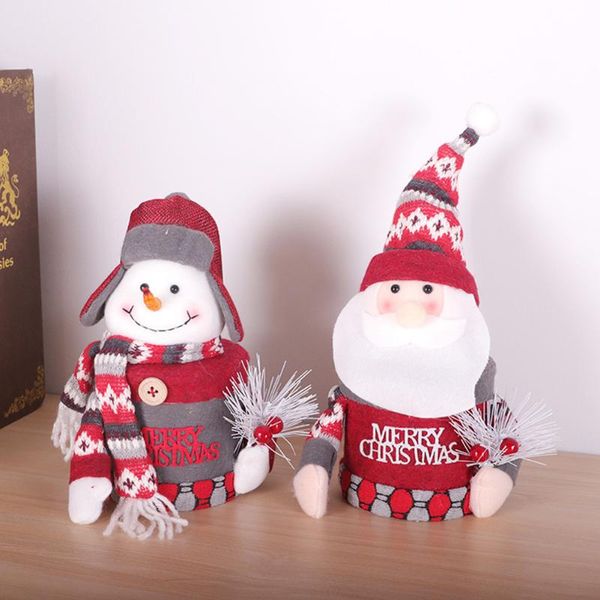 

christmas eve apple box santa claus snowman ornaments non-woven fabric cartoon doll sugar pockets candy bags 22x12cm