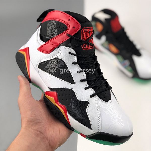 

jumpman 7 vii китайский дракон 7s баскетбол обувь cspace mens black white graffiti top качество metallic gold спорт на открытом воздухе крос