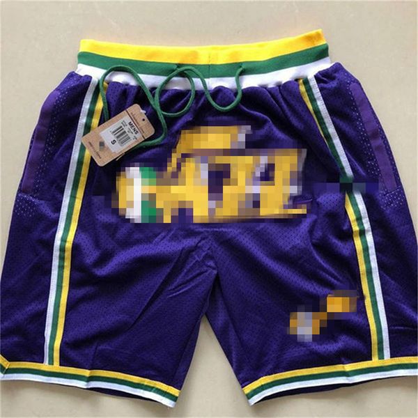 

2020 mens swingman utah basketball shorts just don by mitchell & ness pocket retro jazz shorts icon edition 100% stitched, Black
