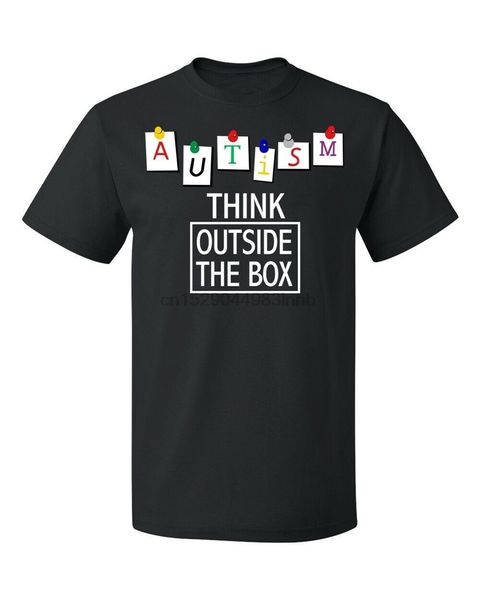 

autism awareness think outside the box men's t-shirt new fashion tee shirt