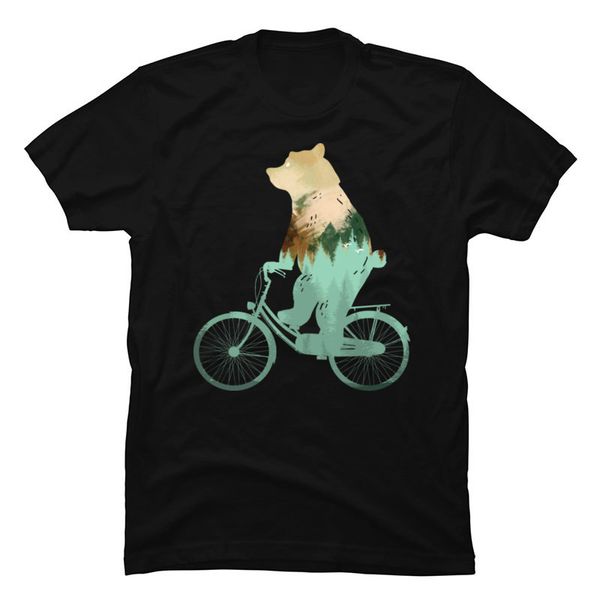 

2020 новый coming обычный топы рубашки bear cycle велосипед смешной тенниска o-образным вырезом пейзаж горный медведь t-shirt man