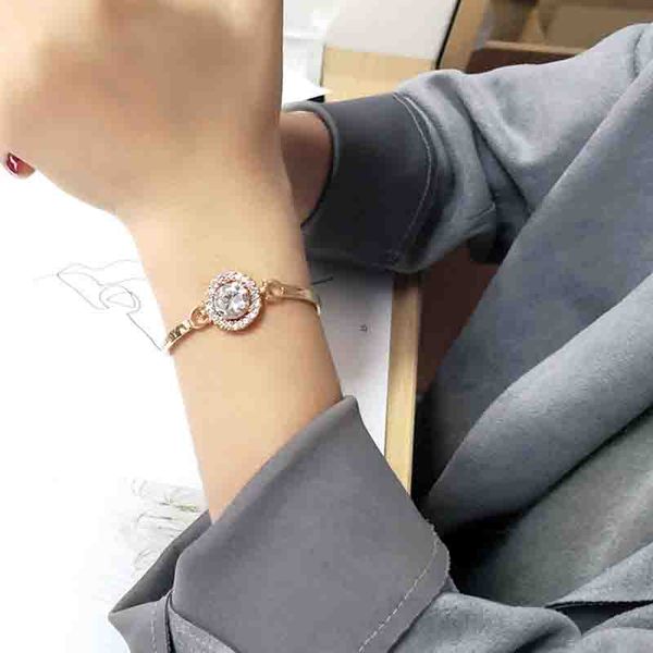 

2020 popular jewelry artificial zircon bracelet female korean fashion rose bracelet girlfriend birthday gift, Black