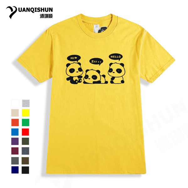 

cute three panda print t-shirts lovely greeting sleep panda t shirt 16 colors 100% cotton short sleeves tee