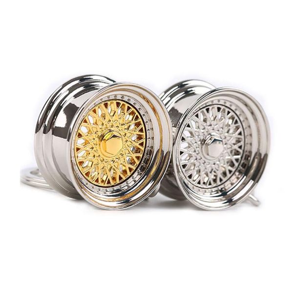 

keychains brand fashion key ring 3d miniature bbs wheel rim model keychain creative car auto metal mini tyre chain, Silver