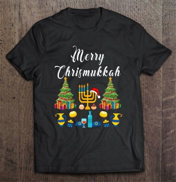 

merry chrismukkah christmas hanukkah ladies s-3xl tee shirt festive plus size