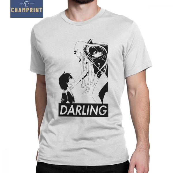 

darling in the franxx 02 kiss of death revers japanese animation t-shirt for men short sleeve tee purified cotton t shirts