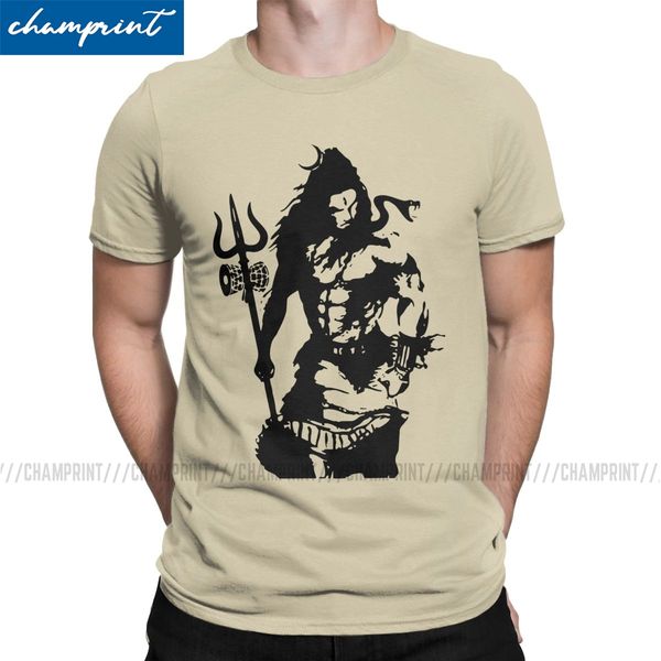 

lord shiva art angry trishul t-shirt for men hindu ganesha god india lingam funny tee shirt o neck t shirt plus size clothes