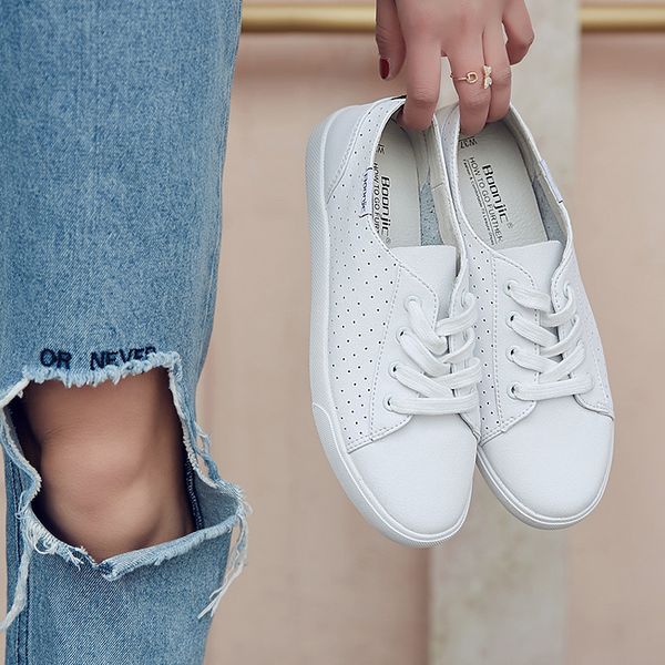 

flat shoes women genuine leather shoes woman sneakers 2020 zapatos de mujer chaussures femme white school loafers ladies shoe, Black