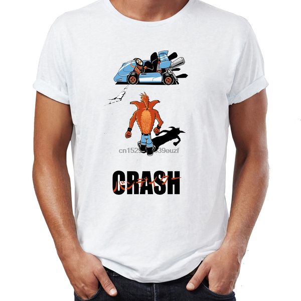 

мужчины футболка crash bandicoot akira mushup gaming badass gamer geeky tee с коротким рукавом майка бесплатная доставка оптовые