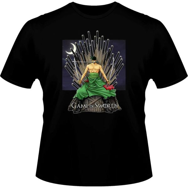

game of swords one piece roronoa zoro parody black 2020 new brand men short sleeve funny casual homme t shirt