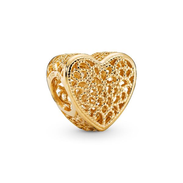

2020 new authentic ale 925 sterling silver openwork romance filigree and beaded heart charm fit pandora gold bracelet for diy jewelry making, Black