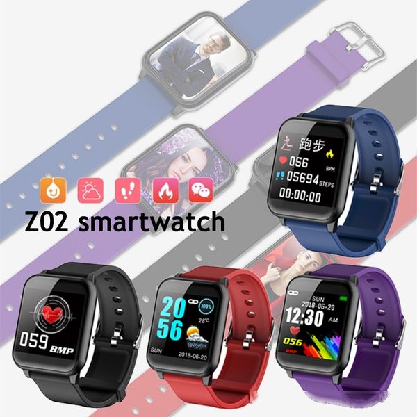 

new z02 smartwatch heart rate blood pressure bluetooth tracker ip67 waterproof smart telefoon sport smart watch