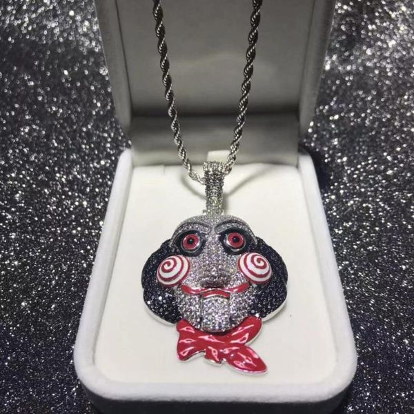 

chains iced out jigsaw pendant hiphop wholesale jewelry, Silver