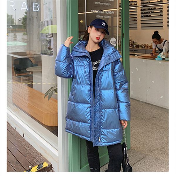 

women's down & parkas feminino short thickening all match shine loose warm coat parka jacket winter outwear casaco overcoat female wome, Black