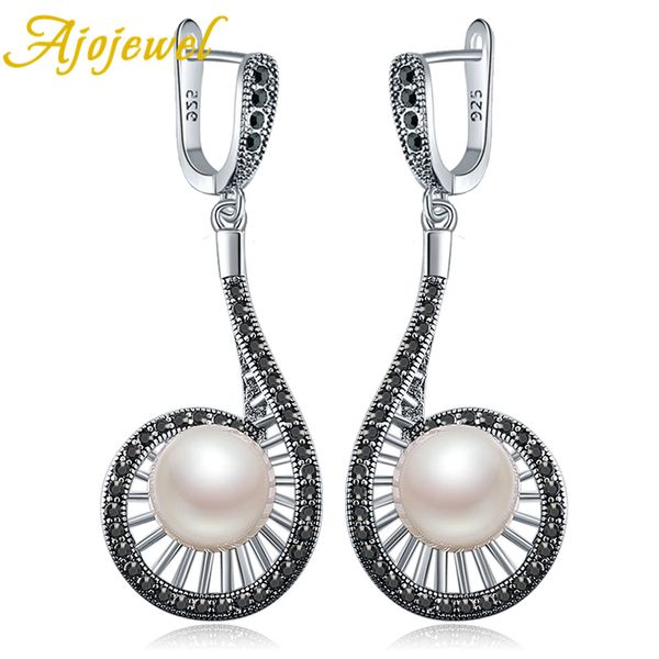

new vintage long simulaated перламутра water drop серьги для женщин elegant party / wedding gift for lady, Silver