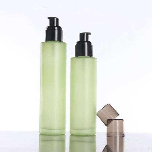 

lotion/spray pump green frosted serum empty bottle 20ml