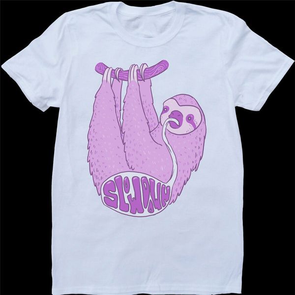 

лень slow down white сшитое t-shirt homme customized tee shirt