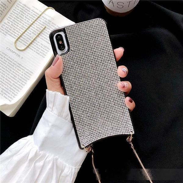 

diamond crossbody designer phone case for iphone 11 pro max case xs max xr x 6 8 7 plus coque iphone 11 cover iphone with long strap