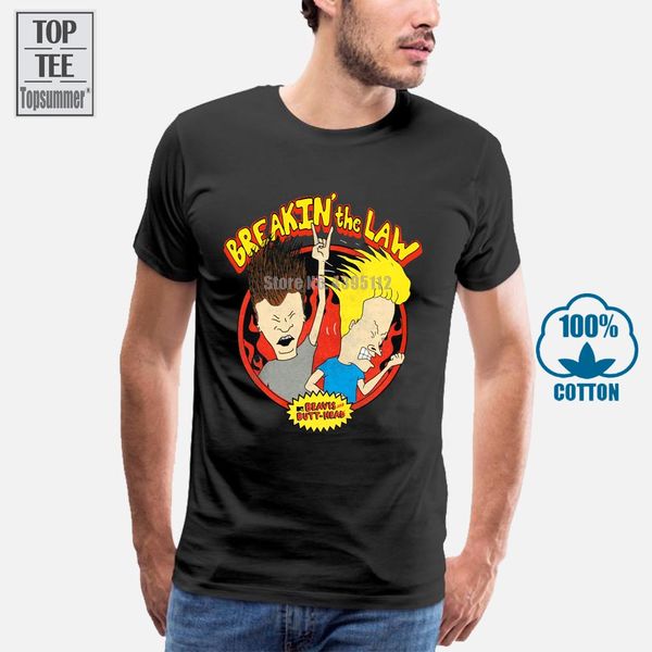 

rare beavis and butthead t shirt gray vintage breakin the law 8 cartoon t shirt men new fashion tshirt loose