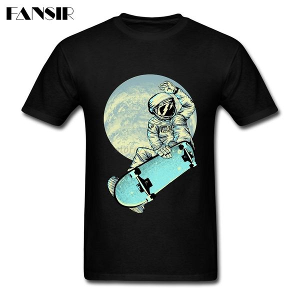 

space unique tee shirt men человека boarding скейтборд мужчины футболки с коротким рукавом o шеи группа брендовой одежды