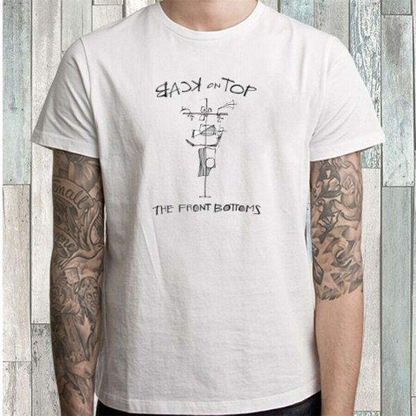 

front bottoms back on top men's white t-shirt размер s m l xl 2xl 3xl diy prited tee shirt