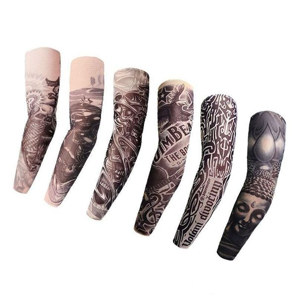 

multi styles nylon elastic fake temporary tattoo sleeve designs body arm stockings tatoo for cool men women ing