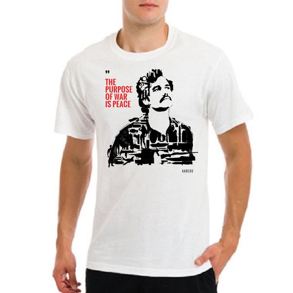 

summer fashion narco escobar el del el patron plata o plomo netflix quote t-shirt tee summer men clothing