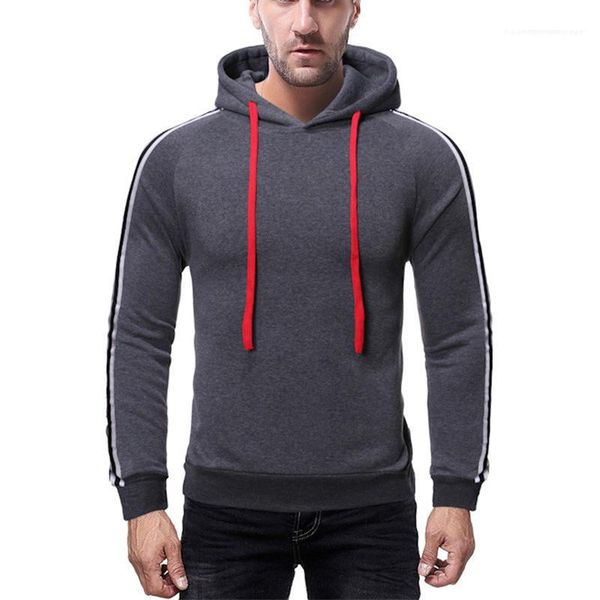 

long sleeve mens sweatshirt casual mens clothing panelled mens designer hoodies hooded pullover, Black