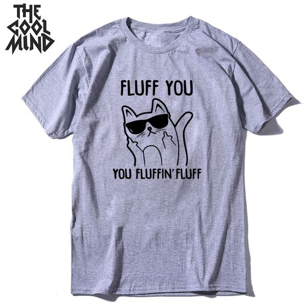 

coolmind 100% cotton funny fluff you men tshirt casual short sleeve men t shirt o-neck summer t-shirt male men tee shirts