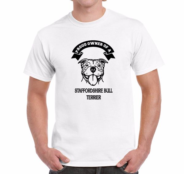 

men's novelty t shirt proud owner of a staffordshire bull terrier staffy lover