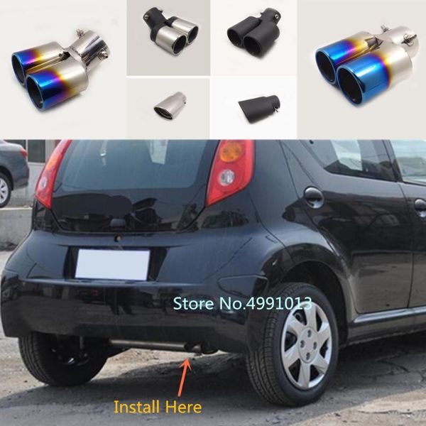 

car body styling cover muffler exterior end pipe dedicate exhaust tip tail outlet ornament 1pcs for byd f0 2012 2013 2014