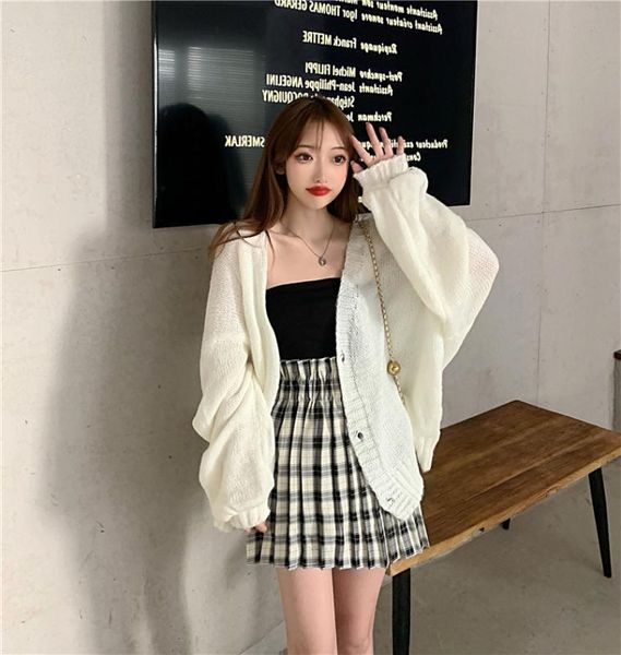 

mohair knitwear for autumn 2020 new v-neck cardigan for women, White