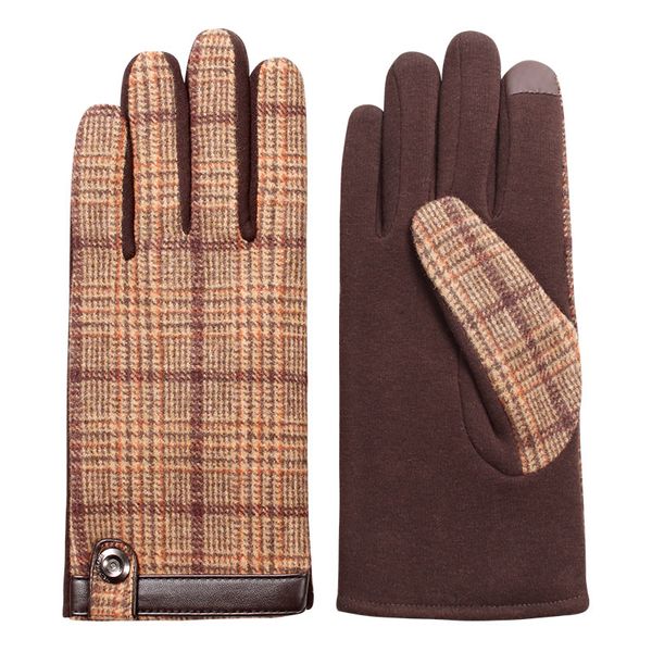 

fingerless gloves 2021 men classic smart phone arrival hem-stitch looply fall winter thermal cloth touch screen mittens, Blue;gray
