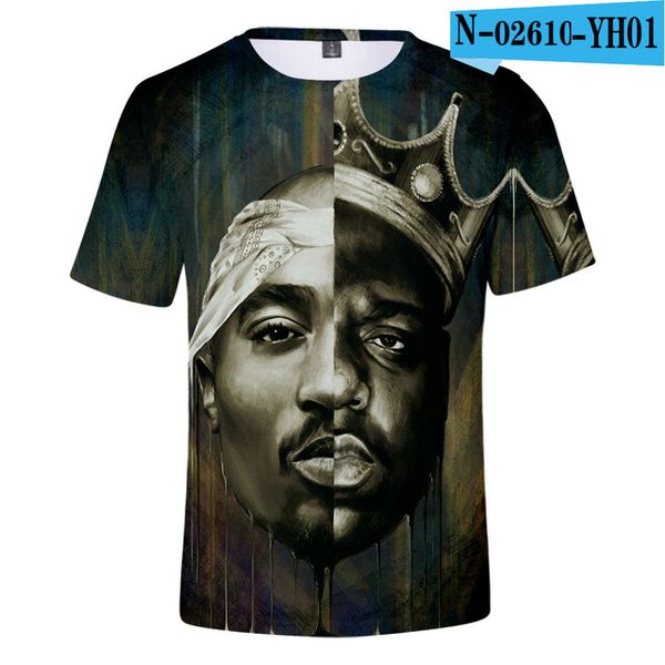 

notorious b.i.g. print biggie smalls rapper 3d print shirts horror humor plus size men clothing