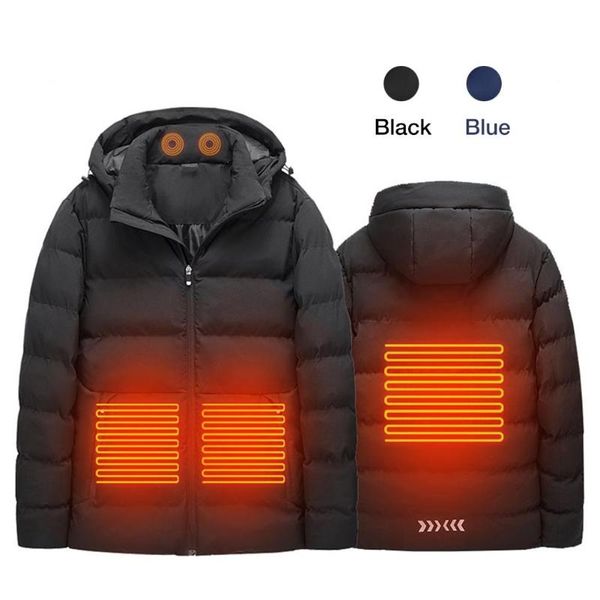 

smart neck protection vibration massage heating cotton clothes electric heating clothes usb charging warm cotton jacket, Gray;blue