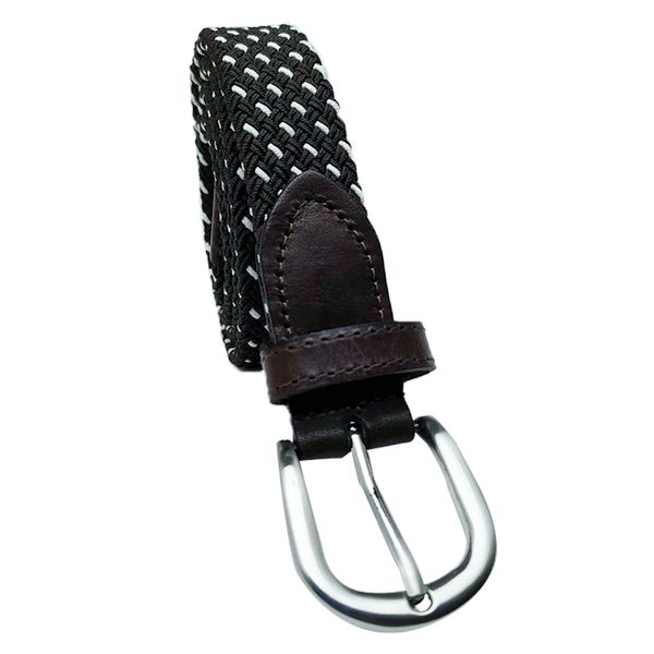 

кожаные ремни для мужчин эластичного stretch stretch талии черного цвета смешивание плетеного холст тканых пряжки металла роскошных люди поя, Black;brown