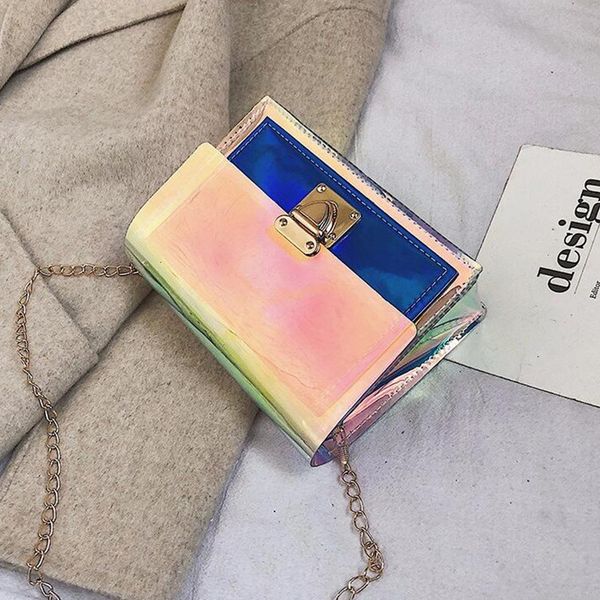 

laser transparent bags handbag fashion women korean style shoulder bag messenger bag pvc waterproof beach bags luxury girls