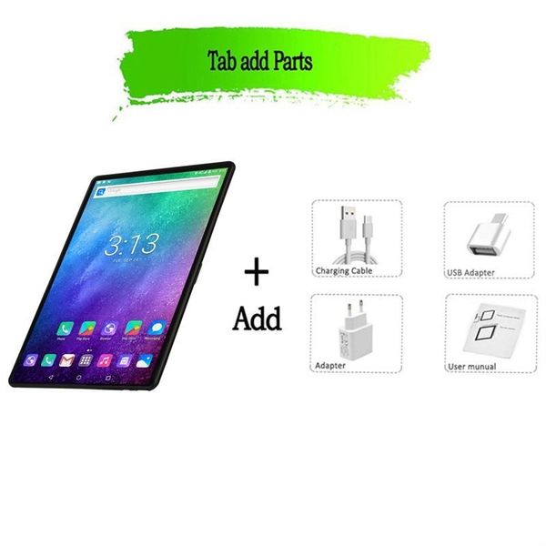 

new tablet pc 10.1 inch android 9.0 tablets octa core google play 3g 4g lte phone call gps wifi bluetooth tempered glass 10 inch